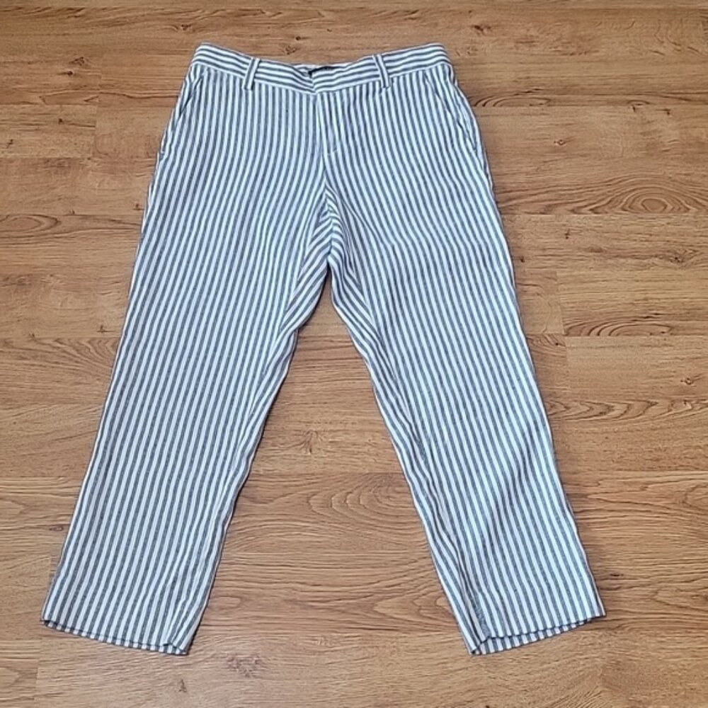 Banana Republic Avery Black White Striped Pants Size 6P
